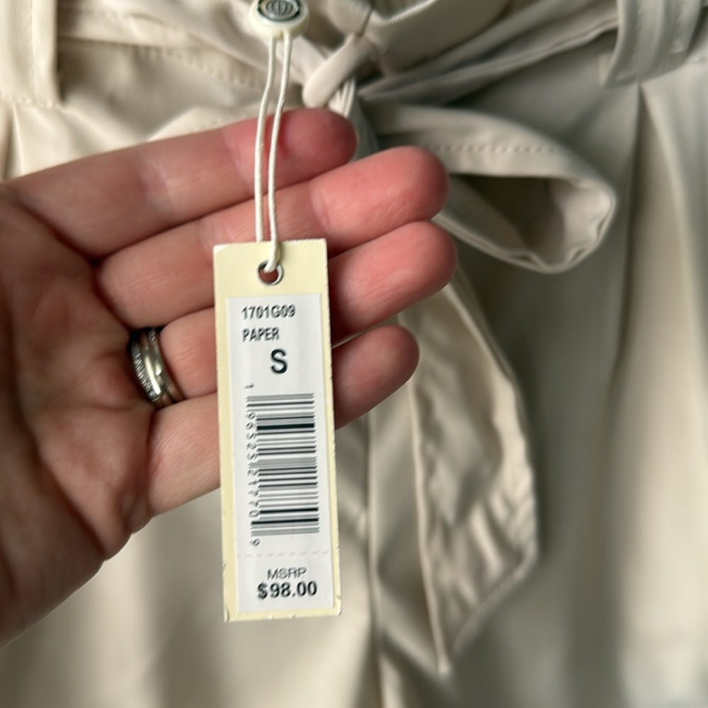 NWT Max Studio High Waist‎ Tie Cream Shorts - Picture 4 of 8